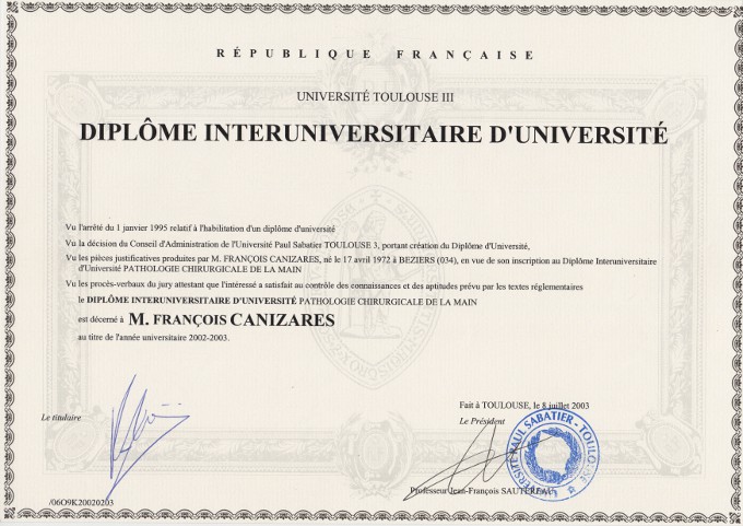 diplome universitaire montpellier 1